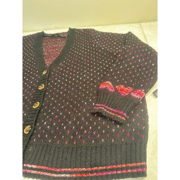Torrid Women's Pink Hearts V Neck Button Cardigan Sweater Sz 2 (18/20) Valentine - Picture 9 of 13